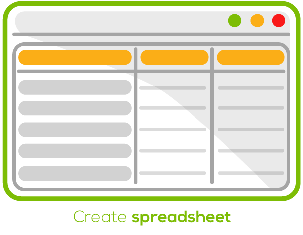 Create a spreadsheet